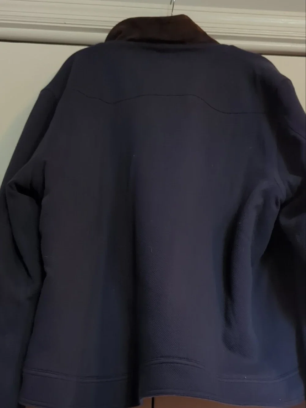 Banana Republic Men's Navy Sherpa-Lined Button-Front Jacket